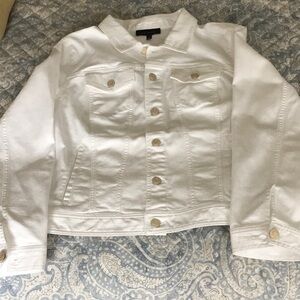 Talbots Sz XL White Denim Jacket NWOT